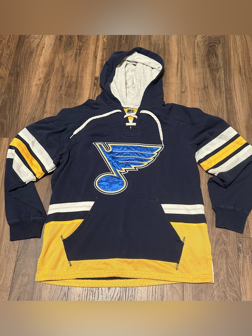 CCM St Louis Blues Lace Up Hoodie Hockey NHL Mens Large L Pullover